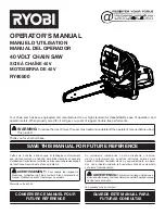 Preview for 1 page of Ryobi RY40500 Operator'S Manual