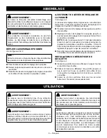 Preview for 19 page of Ryobi RY408010 Operator'S Manual