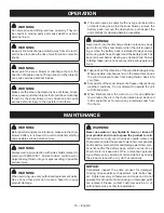 Preview for 14 page of Ryobi RY40806 Operator'S Manual