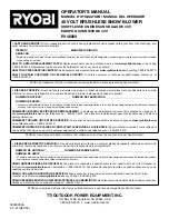 Preview for 36 page of Ryobi RY40809 Operator'S Manual