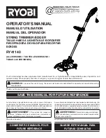 Предварительный просмотр 1 страницы Ryobi RY41140 Operator'S Manual