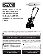 Preview for 1 page of Ryobi RY64400 Operator'S Manual