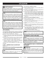 Preview for 29 page of Ryobi RY803023 Operator'S Manual