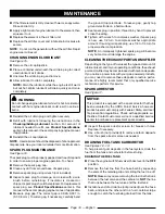 Preview for 20 page of Ryobi RY903622 Operator'S Manual