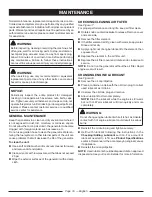 Предварительный просмотр 20 страницы Ryobi RY905500E Operator'S Manual