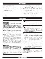 Preview for 16 page of Ryobi RY906500 Operator'S Manual