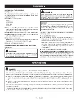 Preview for 16 page of Ryobi RY907000FI Operator'S Manual