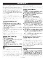 Preview for 20 page of Ryobi RY907000FI Operator'S Manual