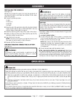 Preview for 16 page of Ryobi RY907022FI Operator'S Manual