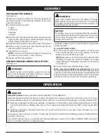 Предварительный просмотр 16 страницы Ryobi RY907022FI Operator'S Manual