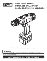 Ryobi SA1202 Operator'S Manual preview