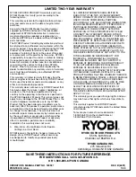 Предварительный просмотр 10 страницы Ryobi SB720R Operator'S Manual