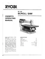 Ryobi SC-160 Owner'S Operating Manual preview