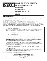 Предварительный просмотр 16 страницы Ryobi SDS60K (French) Manuel D'Utilisation