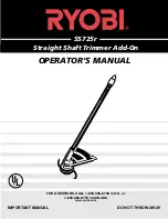 Preview for 1 page of Ryobi SS725r Operator'S Manual