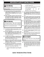 Preview for 4 page of Ryobi TUFF SUCKER VC180 Operator'S Manual