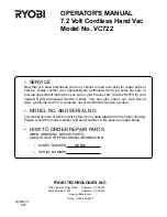 Предварительный просмотр 14 страницы Ryobi VC722 Operator'S Manual