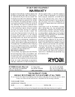 Предварительный просмотр 8 страницы Ryobi XCS-165 Owner'S Operating Manual