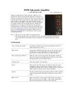 Rythmik audio Subwoofer Amplifier Owner'S Manual preview