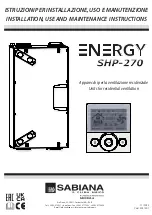 Preview for 1 page of Sabiana ENERGY SHP-270 Installation, Use And Maintenance Instructions