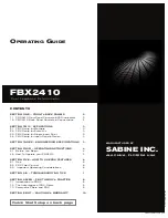 Предварительный просмотр 1 страницы SABINE FBX2410 Operating Manual