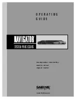 Предварительный просмотр 1 страницы SABINE Navigator Operating Manual