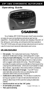 SABINE ZIP-1000 User Manual preview