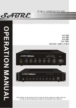 Preview for 1 page of Sabre SA-120B Operation Manual