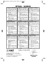 Предварительный просмотр 2 страницы Saci Pumps optima Installation And Maintenance Manual