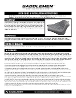 Saddlemen 813-27-all User'S Manual & Installation Instructions preview