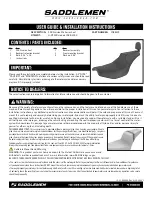 Saddlemen FD88209 User'S Manual & Installation Instructions preview