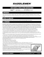 Saddlemen I14-07 Series User'S Manual & Installation Instructions preview