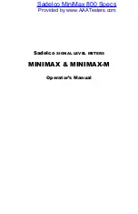 Sadelco MiniMax 600 Operator'S Manual предпросмотр