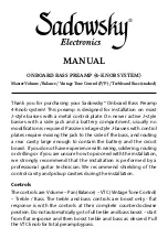 Sadowsky ONBOARD BASS PREAMP Manual preview