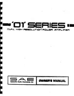 Предварительный просмотр 1 страницы SAE 01 Series Owner'S Manual