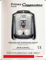 Предварительный просмотр 1 страницы Saeco 10001869 Operating And Maintenance Manual