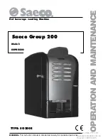 Saeco Group 200 Operation And Maintenance Manual preview