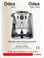 Saeco Ode Gira Plus Operation And Maintenance Manual предпросмотр