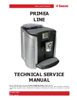 Предварительный просмотр 1 страницы Saeco Prime line Technical & Service Manual