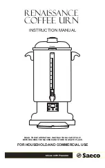 Saeco RENAISSANCE COFFEE URN Instruction Manual предпросмотр