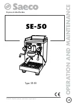 Saeco SE-50 Operation And Maintenance preview