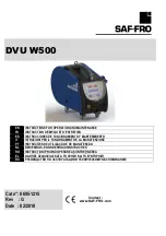 Saf-Fro DVU W500 Instruction For Operation And Maintenance preview