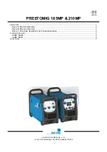 Preview for 307 page of Saf-Fro PRESTOMIG 185MP Operator'S Manual