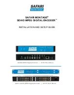 SAFARI Montage SD/HD MPEG Digital Encoder Installation And Setup Manual preview