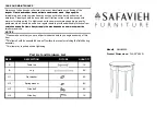 Предварительный просмотр 1 страницы Safavieh Furniture AMH4020A Manual