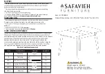 Предварительный просмотр 1 страницы Safavieh Furniture DTB1402 Quick Start Manual