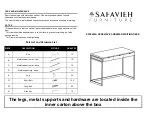 Safavieh Furniture GENEVIEVE SFV6008A Quick Start Manual предпросмотр