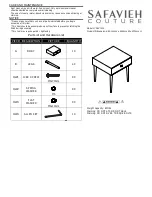 Preview for 1 page of Safavieh Furniture SFV7212A Quick Start Manual