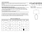 Preview for 1 page of Safavieh Lighting ALRIA TBL4390A Manual