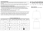 Safavieh Lighting BODIN TBL4150A Manual preview